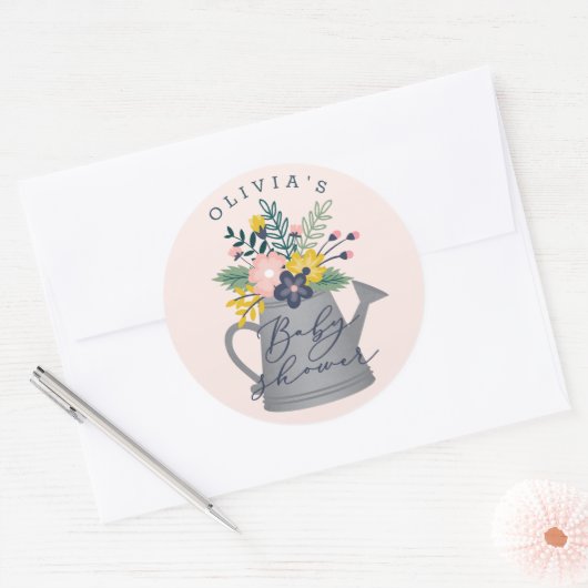 Baby in Bloom Ronde Sticker (Envelop)