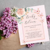 Baby in Bloom roos vlinderboog Baby shower