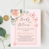 Baby in Bloom roos vlinderboog Baby shower