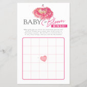 Baby in bloom roze baby shower bingo voorspellinge flyer (Voorkant)