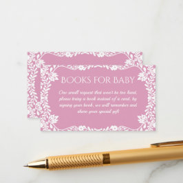 Baby in bloom roze baby shower boek aanvraag informatiekaartje