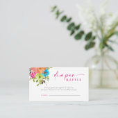 Baby in Bloom Roze Baby shower Luier Raffle Informatiekaartje (Staand voorkant)