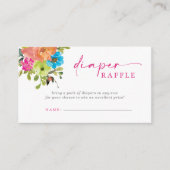 Baby in Bloom Roze Baby shower Luier Raffle Informatiekaartje (Voorkant)