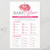 Baby in bloom roze baby shower woord zoeken flyer (Achterkant)