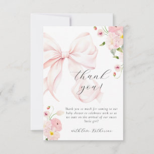 Baby In Bloom Roze Bedankkaart Kaart