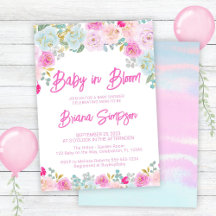 Baby in Bloom Roze Blauwe Perzik Floral Baby showe