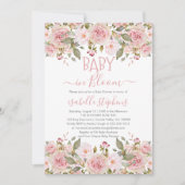 Baby in Bloom Roze Bloemen Baby Shower Kaart (Voorkant)