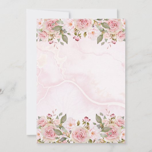 Baby in Bloom Roze Bloemen Baby Shower Kaart (Achterkant)