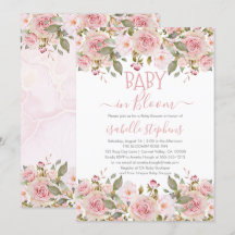 Baby in Bloom Roze Bloemen Baby Shower