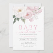 baby in bloom roze bloemen baby shower kaart (Voorkant)