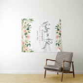 Baby in Bloom Roze Bloemen Baby Shower Wandkleed (In Situ (horizontaal))