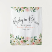 Baby in Bloom Roze Bloemen Baby Shower Wandkleed (Voorkant)