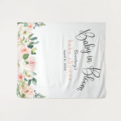 Baby in Bloom Roze Bloemen Baby Shower Wandkleed (Voorkant (horizontaal))