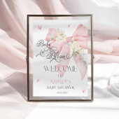 Baby in Bloom Roze Bloemen Bow Baby shower Welkom Poster