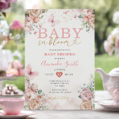 Baby in Bloom Roze Bloemen Meisje Baby shower Kaart