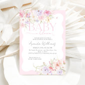 Baby in Bloom Roze Bloemen Moderne Baby Meisje Dou Kaart