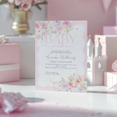 Baby in Bloom Roze Bloemen Moderne Baby Meisje Dou Kaart