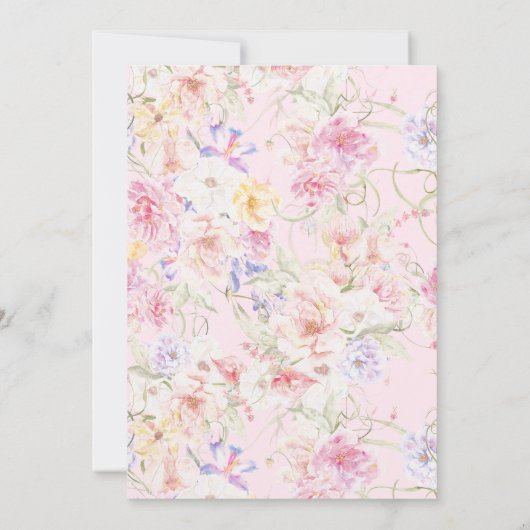 Baby in Bloom Roze Bloemen Moderne Baby Meisje Dou Kaart (Achterkant)