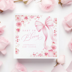 Baby in Bloom Roze Bloemen Servetten 