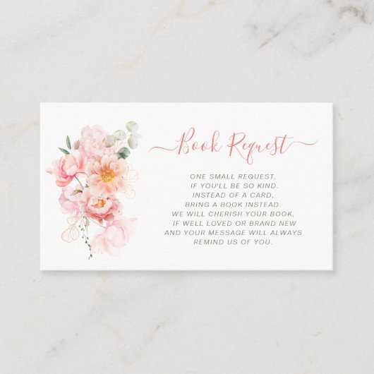 baby in bloom roze bloemenboek Aanvraagkaart Informatiekaartje (Voorkant)