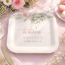 Baby in Bloom Roze Bloemige Baby Meisje Shower