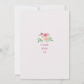 Baby in Bloom Roze Bloemige Baby Shower Uitnodigin Kaart (Achterkant)