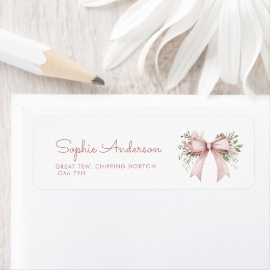 Baby in bloom roze boog Baby shower adres Etiket (Insitu)