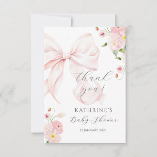 Baby In Bloom Roze Boog Bedankkaart Kaart