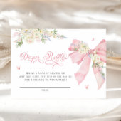 Baby in Bloom Roze Bow Bloemen Luier Raffle Ticket Informatiekaartje