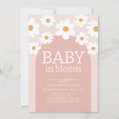 Baby in Bloom Roze Daisy Baby Shower Uitnodiging  (Voorkant)
