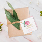 Baby in Bloom Roze en Gouden Bloemen Baby shower F Bedankjes Labels