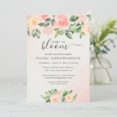 Baby in Bloom | Roze en perforeel Baby shower (Staand voorkant)