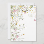 Baby in Bloom Roze & Gele Wildflowers Douche Kaart (Achterkant)