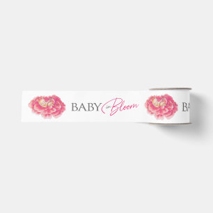 Baby in Bloom roze grijze babyshower  Grosgrain Lint