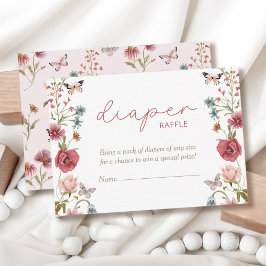 Baby in Bloom Roze Luier Raffle Baby shower Informatiekaartje
