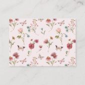 Baby in Bloom Roze Luier Raffle Baby shower Informatiekaartje (Achterkant)