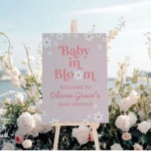 Baby in Bloom Roze Madeliefjes Shower Welkomstpost