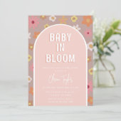 Baby in Bloom Roze Meisje Baby shower Kaart (Staand voorkant)
