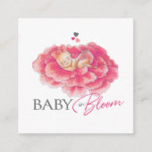Baby in bloom roze register baby shower kaart (Voorkant)