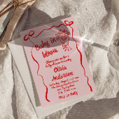 Baby in Bloom Roze Rood Getrokken Bloem Boeket Dou Kaart