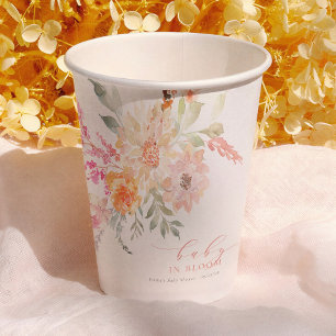 Baby In Bloom Roze Roze Lente Baby Shower Papieren Bekers