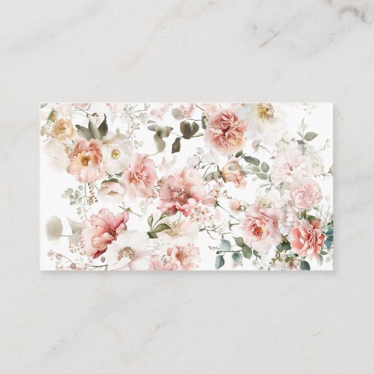 Baby in Bloom Roze Rozen Bloemen Meisje Baby showe Informatiekaartje (Achterkant)