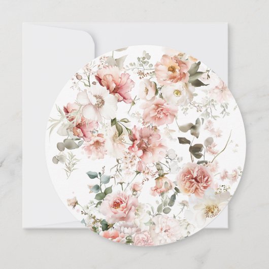 Baby in Bloom Roze Rozen Bloemen Meisje Baby showe Kaart (Achterkant)