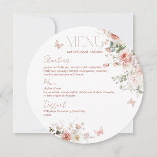 Baby in Bloom Roze Rozen Bloemen Meisje Baby showe Kaart