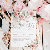 Baby in Bloom Roze Rozen Bloemen Meisje Baby showe Kaart
