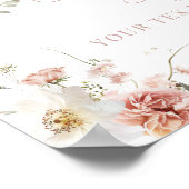 Baby in Bloom Roze Rozen Meisje Baby shower Custom Poster (Hoek)
