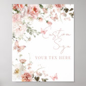 Baby in Bloom Roze Rozen Meisje Baby shower Custom Poster (Voorkant)