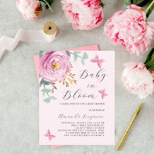 Baby in Bloom roze rozenvlinder Baby shower