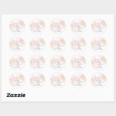 Baby In Bloom Roze Strik Baby Shower Sticker (Vel)