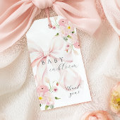 Baby in Bloom Roze Strik Cadeaulabel